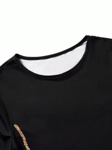 SHEIN Unity Vestido Impreso 3d Femenino De Ajuste Delgado Con Diseño De Cuerpo