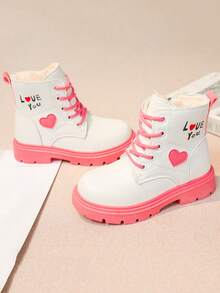 Girls' Boots New Arrival For Autumn Or Winter, High-tops Children Short Boots With Warm Lining, Flat-soled, Suitable For Big And Middle Girls