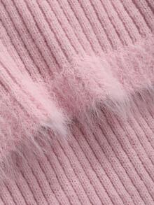 DAZY Patchwork Sweater And Knit Skirt Set - Dusty Pink - View 5