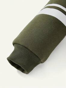 Cozy Pixies Áo nỉ in chữ cổ tròn cho bé trai (Colorblock) - màu xanh lá - Xem 4