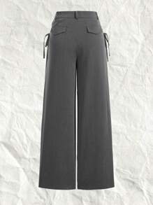 SHEIN EZwear Gray Textured Plus Size Women's Suit Pants