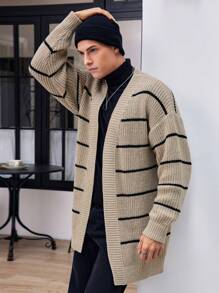 Manfinity Homme Men's Striped Casual Design Cardigan - Multicolor - View 4