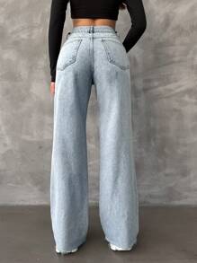 SHEIN Tall Casual High Waist Straight Leg Jeans