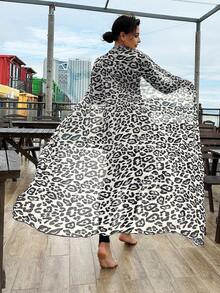 Swim Mulvari Women's Leopard Print Pattern Vest Top Burkini - Multicolor - View 2