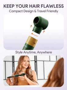 JMMO 5-In-1 Hot Air Styler Set, Hair Dryer Brush, High-Speed Frizz-Free Blow Dryer For Fast Drying, Curling Volumizing Smoothing & Styling, Hair Styler, Straightening Curler, Green-EU Plug - Green - View 5