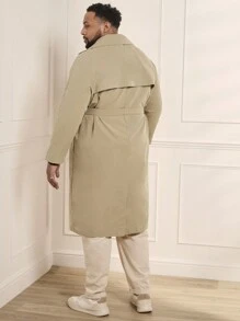 GENTILAND Soprabito Lungo Casual Doppio Petto Maschile Taglia Forte Con Collo A Revers Dal Taglio Ampio E Confortevole