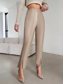 RueChic Women's Long Pants, With Slightly Split Legs - Apricot - View 4