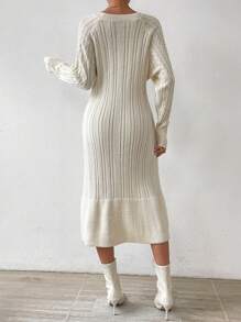Calvaya Women's Sweater Dress With Raglan Sleeve Design