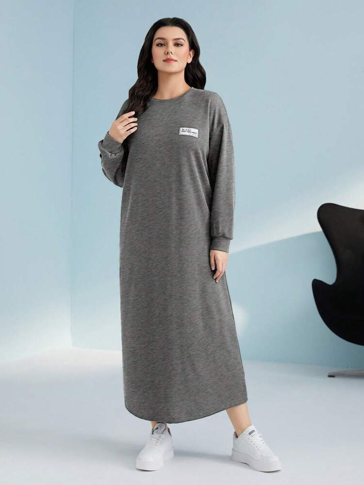 Plus Size Women'S Arabic Style Embroidered Dress