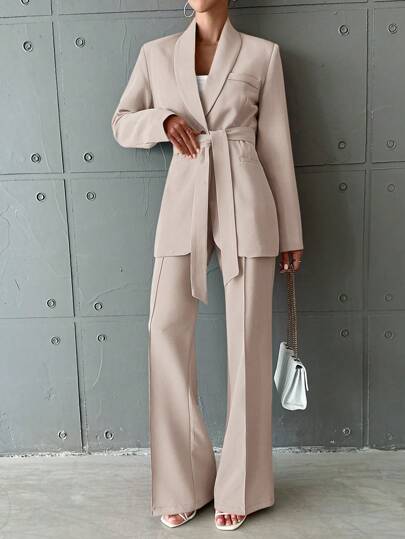 EURMUSE Kvinnors Enkel Kostym Jackor & byxor Uppsättningar