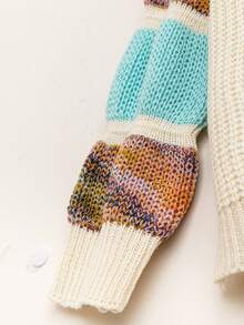 SHEIN LUNE 大尺碼兩色v領針織衫 - 彩色 - 查看 3