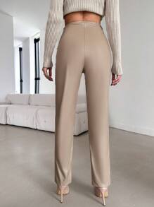 RueChic Women's Long Pants, With Slightly Split Legs - Apricot - View 2