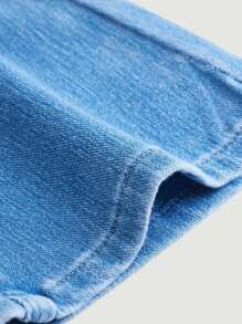 SHEIN Bé gái Denim Quần loe - Rửa trung bình - Xem 3