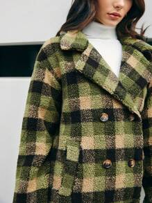 Anewsta Women's Long Plaid Coat