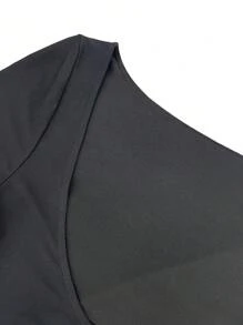 SHEIN Unity Của phụ nữ Không tay Không lưng Đầm - màu đen - Xem 5