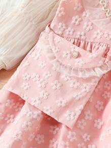 SHEIN Toddler Girls' Elegant Sweet Ladylike Two Piece Set, Fall/winter - Pink - View 4