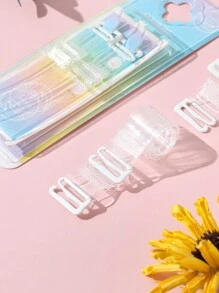 Plus Size Transparent Shoulder Strap Bra Accessories - Clear - View 6