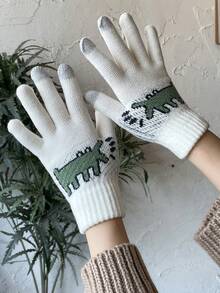 DAZY Cartoon Graphic Full Finger Gloves - Multicolor - View 3