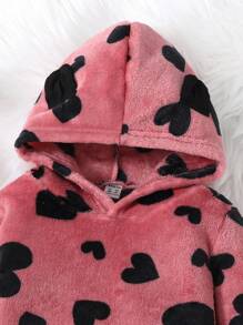 SHEIN 少女心印花毛絨連帽衛衣和打底褲