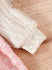 SHEIN Toddler Girls' Elegant Sweet Ladylike Two Piece Set, Fall/winter - Pink - View 6