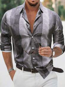 Manfinity Homme Men's Contrast Color Dress Shirt - Multicolor - View 1