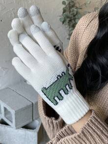 DAZY Cartoon Graphic Full Finger Gloves - Multicolor - View 4