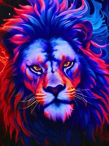 GENTILAND Men's Lion Print Short Sleeve T-shirt - Black - View 4