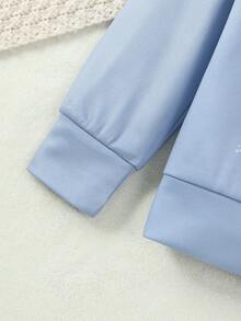 SHEIN Girls' Character & Letter Printed Sportswear Top For Toddler - Blue - View 4