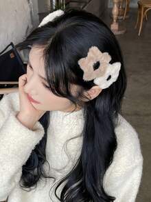 DAZY 4入組毛絨材質星形髮夾 - 彩色 - 查看 2