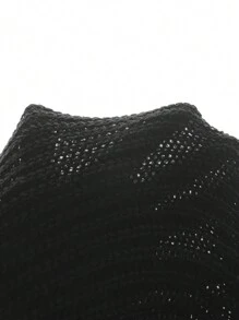 Flirla Women'S Plus Size 2 In 1 Sweater Dress - Black and White - View 8