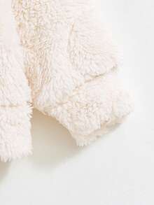 SHEIN 女婴加厚连帽保暖内衬外套 - 杏色 - 查看 4