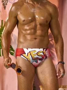 Manfinity Men's Letter Printed Swim Trunks - Multicolor - View 6