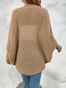 SHEIN LUNE 女用寬鬆純色前開襟衫休閒裝 - 卡其色 - 查看 2