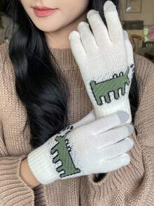 DAZY Cartoon Graphic Full Finger Gloves - Multicolor - View 7