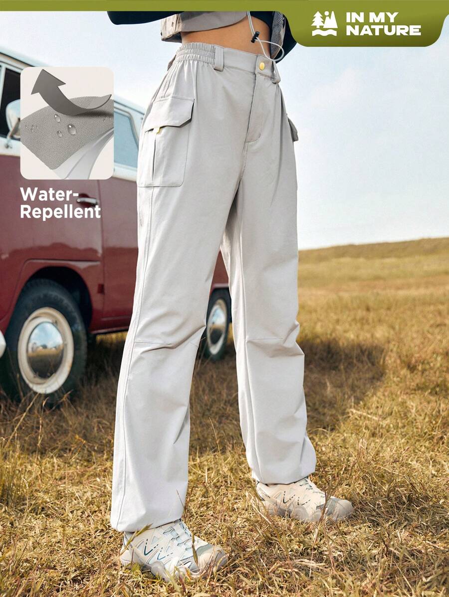 In My Nature Women's Fake Pocket Outdoor Sports Pants - Light Grey - View 1