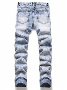 Nam Quần jean Bông Rách Frayed Rửa thuốc tẩy - Rửa nhẹ - Xem 2