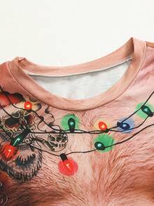 Manfinity LEGND 男士聖誕圖案圓領運動衫 - 棕色 - 查看 6