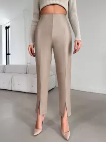 RueChic Women's Long Pants, With Slightly Split Legs - Apricot - View 5