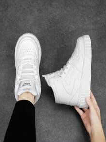 Của phụ nữ Mới Trắng Cao-top Thể thao Giản dị Giày dép , Giày thể thao - trắng - Xem 2
