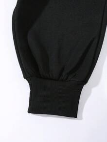 男士鬆緊束口褲,帶有公牛頭紋路 - 黑色 - 查看 3