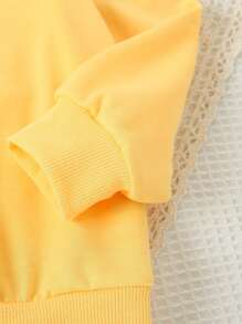 SHEIN 少女3入組簡單休閒卡通印花運動衫套裝,秋冬適用 - 彩色 - 查看 3