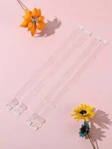 Plus Size Transparent Shoulder Strap Bra Accessories - Clear - View 2