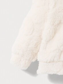 SHEIN 女婴加厚连帽保暖内衬外套 - 杏色 - 查看 6