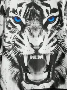 GENTILAND 男士虎紋帽衫 - 黑色 - 查看 4