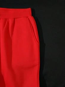 SHEIN EZwear Của phụ nữ Kích thước lớn Màu thuần Hoodie Và Quần thể thao Bộ - Nhiều màu - Xem 5