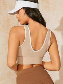 VARSIVA 運動網球基礎高腰袜与背心套裝 - 杏色 - 查看 2