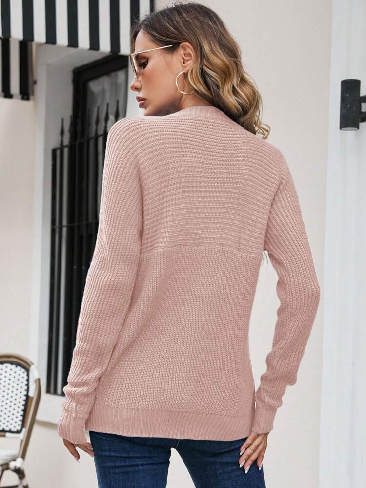 Women's Round Neck Batwing Sleeve Sweater,Long Sleeve Tops In Fall/Winter
