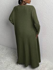 Slaydiva Của phụ nữ Màu thuần , Thiết kế đơn giản - xanh quân đội - Xem 2