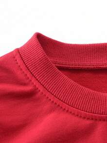 Sudadera Holgada De Estilo Navideño Rojo Para Otoño/invierno - Rojo - Ver 3