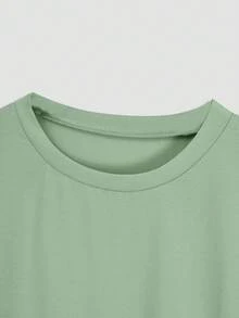 SHEIN Cottnline Men's Letter Printed T-shirt - Green - View 8